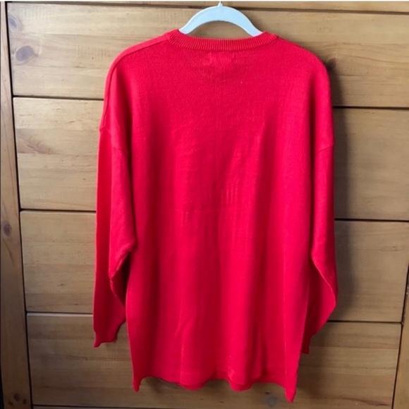 NWT! Pronto Moda Red Acrylic Embellished Sweater / Medium - Picture 3 of 5